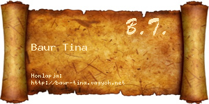 Baur Tina névjegykártya